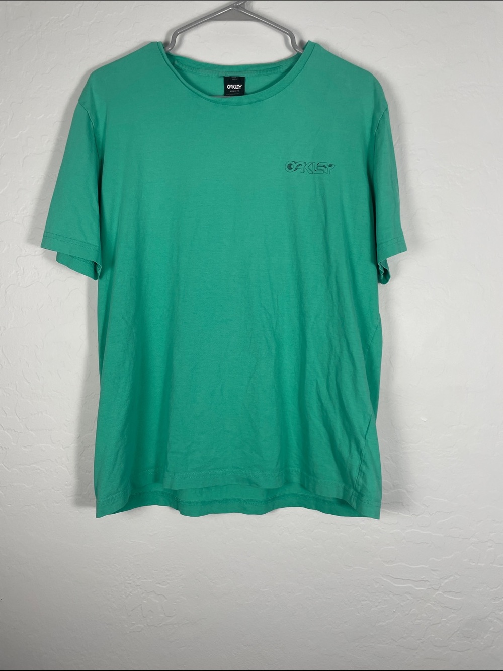 Oakley Green Screen Printed Regular Fit Crew Neck T Shirt Size Large